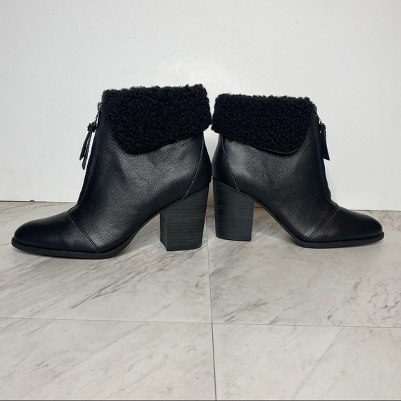 New! Splendid Faux Fur Cuff Heeled Bootie - Picture 6 of 14